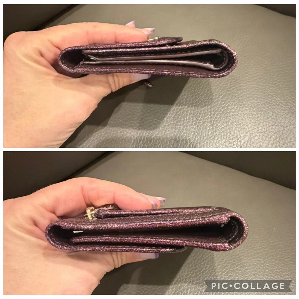 Coach Small Trifold Metallic Crossgrain Wallet - Picture 7 of 7